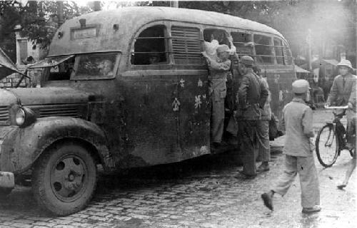 People entering truck