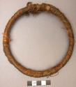 Bracelet?, large ring of reed strips, wrapped with bark