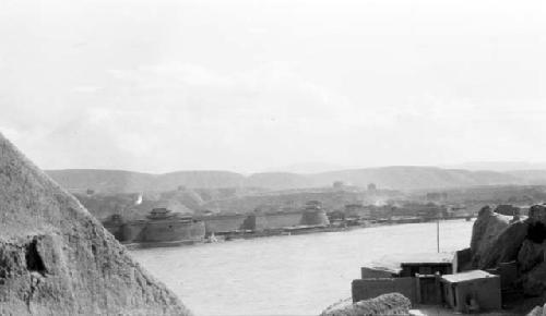 Buildings along river