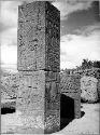 Sculptures from fill of Pyramid 1.  Photos by B. Christensen 1943.