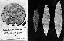 Flint blades and pyrite plaque found in large slate ware jar, 4 (cat. 1850)