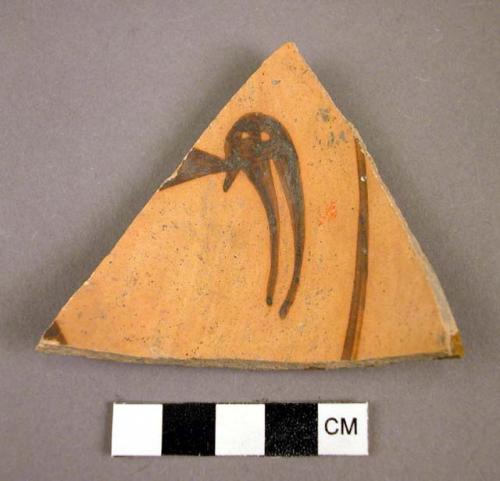 Zoomorphic potsherd--bird head