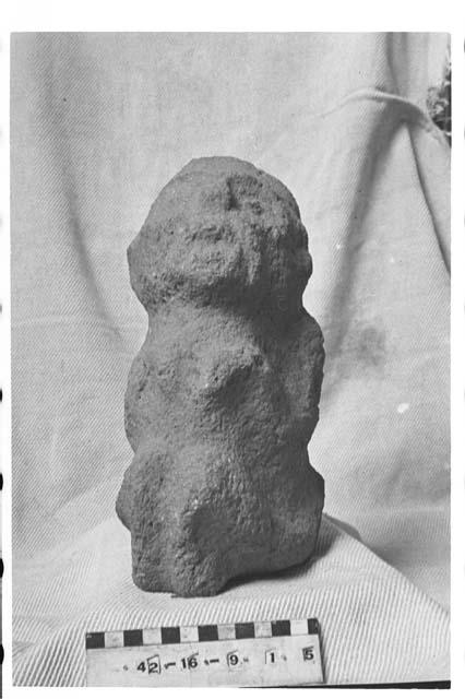 Carved Stone Human Figure; Black Fine Igneous Stone