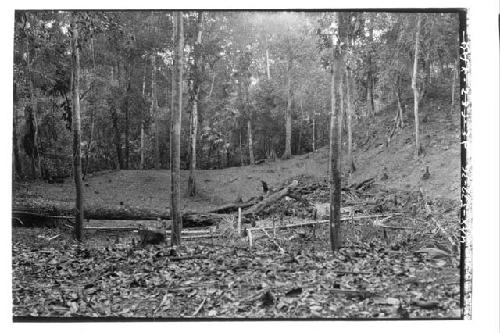 Looking N. at N. edge of large resevoir W. of B Group.