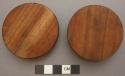 2 ornamental ear plugs - wooden discs