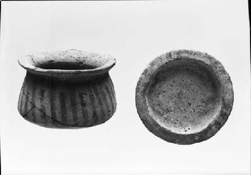 Small Cauldron-Shaped Pot and Shallow Tray