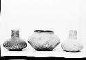 Three Gila redware shouldered Jars