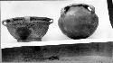Four-handled pottery vessels 8, left; 9. 8-Ht. 14.5, Lip diam 26.8 cm