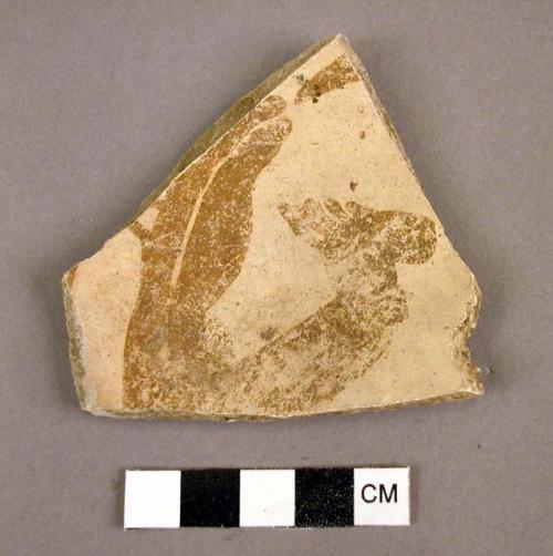 Zoomorphic Jeddito black-on-yellow potsherd