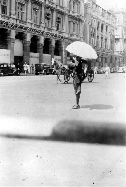 Man with umbrella