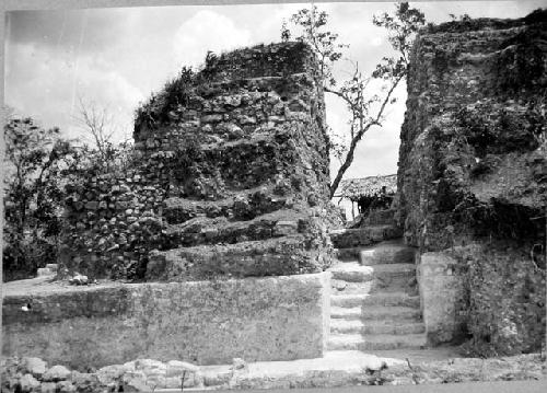 Trench A - E completed, from North showing top of mound