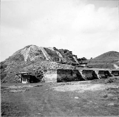 Building platform of and Mound 5.  Rear center main pyramid