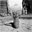 Stone idol. 49m high, owned by Juan de Leon, g. of Santa Cruz, Quiche.