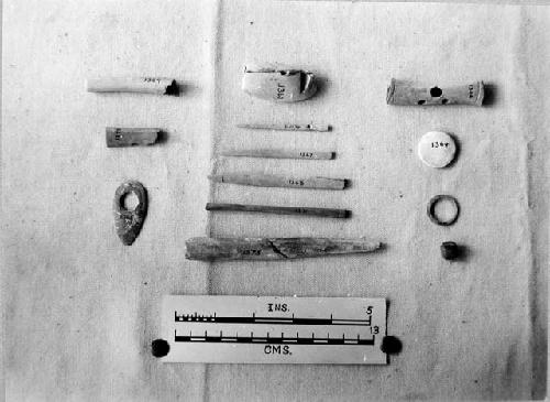 Bone and shell objects from A-V