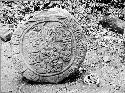 Altar L- sculptured circular disc, detail view after cleaning