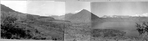 Panoramic view of Santiago Atitlan Region and S.W. portion of Lake Atitlan