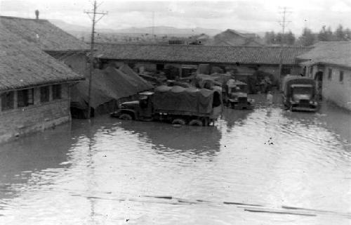 Flooded US military base