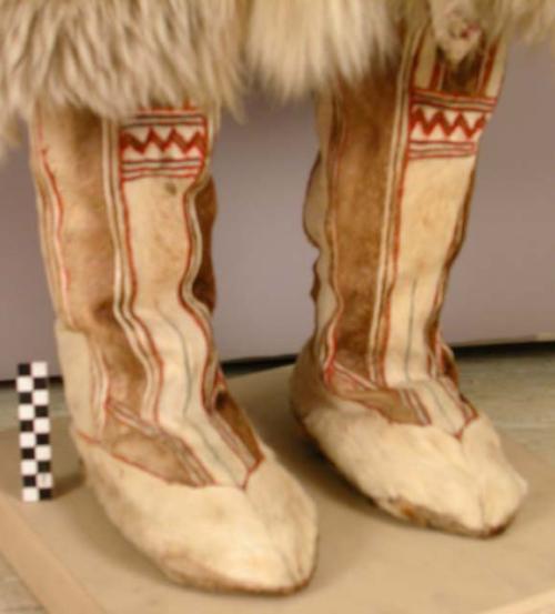 Pair reindeer skin boots