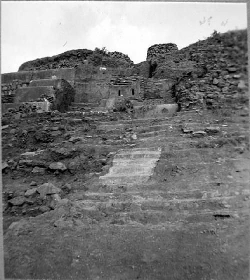 Looking East at Sanctuary and steps of Phases 2, 3. Some frags. of Ph.1 stone