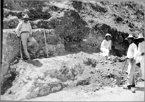 Mound 2 - corner of dressed stone wall, Trench A