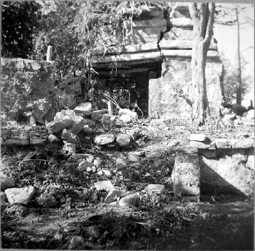 Temple of Rancho- South facade (note balustrades stairway to the platform).