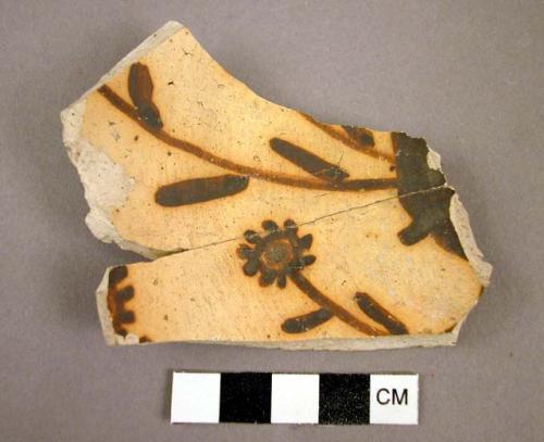 Restorable Jeddito black-on-yellow potsherd