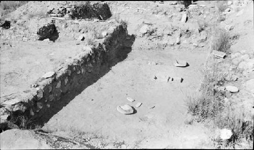 Artifacts on Floor of Room 32, Excavated