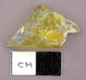 Glass, vessel, yellow fragment