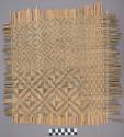 Woven bamboo strips illustrating patterns used in weaving mats for