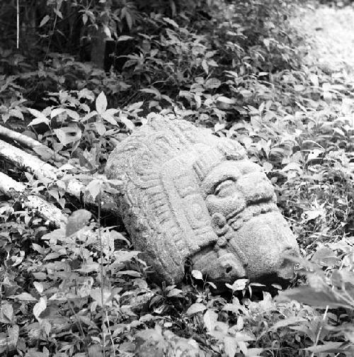 Anthropomorphic head from Structure 33 at Yaxchilan