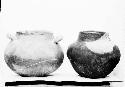 Plainware Jars, One With Two Handles, One Without Handles