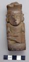 Carved wooden figure - human form; note headdress