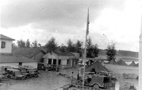 Flooded US military base