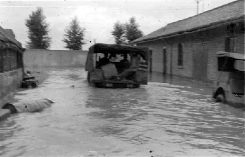 Truck in flood