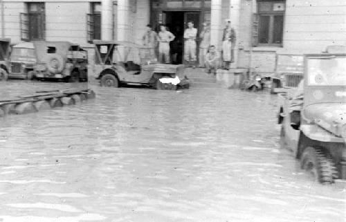 Flooded US military base