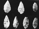 Small flint points and knives Class E- 12   # 52-86; 52-12; 53-122; 55-171; 55-2