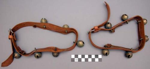 Pair of camel knee bells (brass bells on leather)