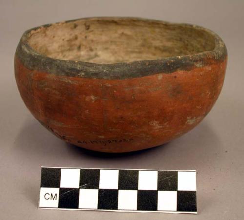 Plain red pottery bowl