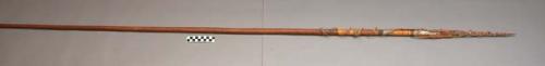 Plain wooden spear with protective covering