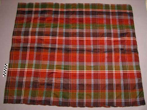 Country man's "sarong" of silk - brilliant plaid