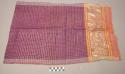 Plain weave fine cotton & silver metal cloth; colors purple, red, +