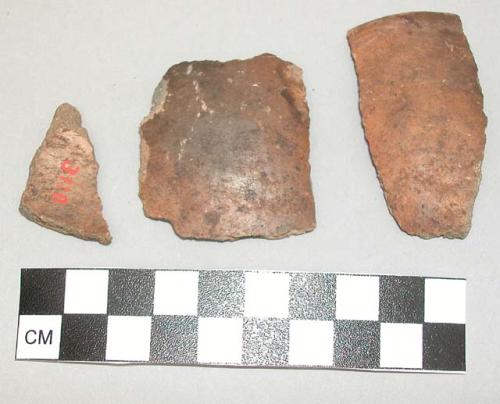 Ceramic rim sherds, redware