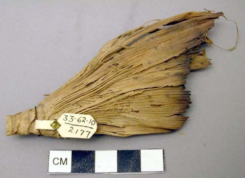 Burned corn husk