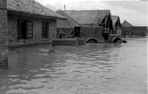 Flooded US military base