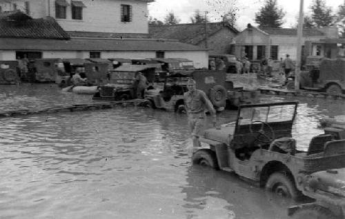 Man standing in flood