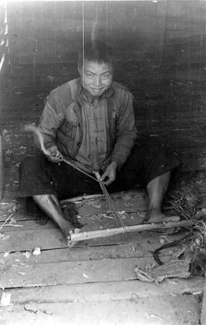 Man working with rope