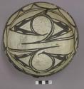 Bowl, polacca polychrome style c. int: zuni rain bird design; ext: slipped, no d