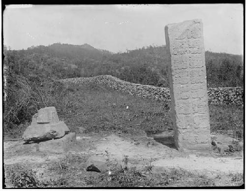 Stela J and Altar