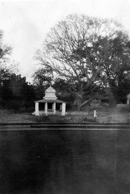 Man near small structure