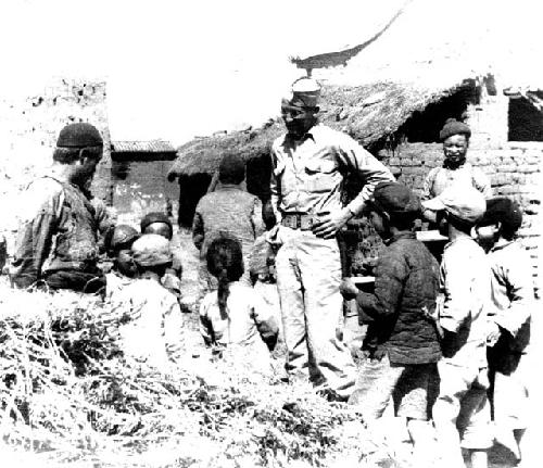 Soldier with children